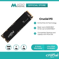 Crucial P3 / P3 Plus NVMe PCIe Gen 4.0 M.2 2280 Internal SSD Desktop/Laptop SSD Storage 3D NAND (500