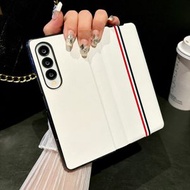 內地直送 - 适用于三星Zfold4567翻盖手机壳W25W26全包zfold6保护壳zfold7翻盖TB白色手机壳-翻盖白色TB条纹 三星Galaxy Z Fold5