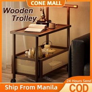 Rolling Cart Kitchen Serving Cart Storage Rack Space-Saving Bar Serving Cart Coffee Tea Table