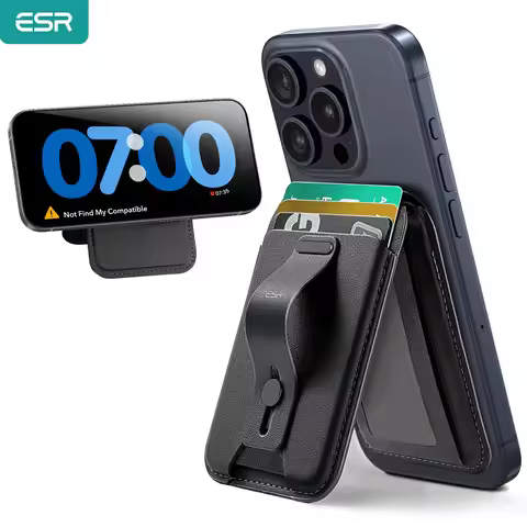 ESR for MagSafe Wallet 5 Card Holder Wallet with Adjustable Stand Secure Grip Finger Loop Magnetic W