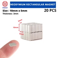 20pcs - 10mm x 5mm x 3mm TINY SIZE Earth Neodymium Rectangular Magnet