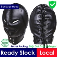 [Ready Stock] Rosie Naughty Adult BDSM Fetish Bondage PU Leather Eye Mouth Zipper Metal Blindfold Br