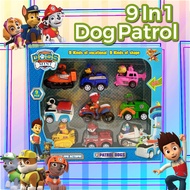 9 in 1 Dog Patrol 1:10 Action Figure Paw Patrol Collectibles Pull Back Toys for Kids