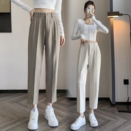 S~3XL Women Tapered Trousers Straight High Waist Suit Harem Pants