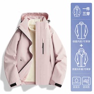 Áo Khoác Nam Nữ HJCAMEL Camel Hiking Windproof Waterproof Three-in-One Climbing Mountain Climbing Ou