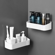 MAYNN Plastic Bathroom Shelf Triangular Wall-mounted Shower Corner Shelf Creative Punch-free Shampoo Organizer Spices