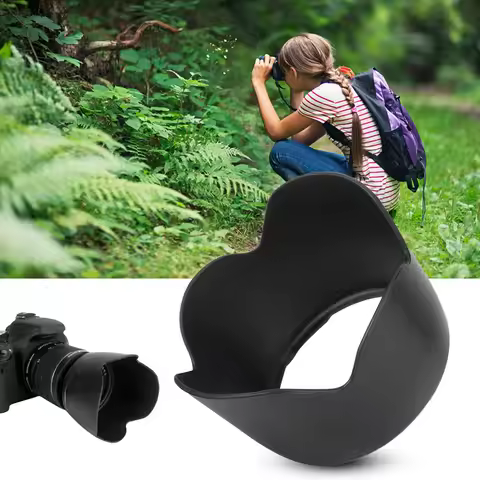 Camera Lens Hood ET-60II Camera Mount Lens Hood for Canon 75-300mmf 4-5.6III USM/EF S 55-250mm IS Le