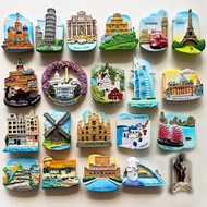 3D Magnetic Refrigerator Stickers European Various Countries Cities Denmark France UK Travel Souveni