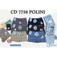 POLINI_3/ 6 pcs Boys' Boxer Briefs | (( 7758 / 506 )) premium children's square Cd boxer budak lelak