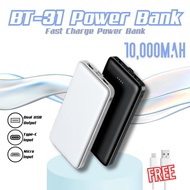 ATLAS TRIMO BT-31 Powerbank 10000mAh Fast Charging Original, Ringan Tahan Lama, Sesuai Semua Peranti