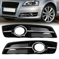 1Set Black Front Bumper Light Grille For Audi A3 2010 2011 2012 2013 Fog Lamp Grill Cover Car Access