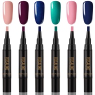 6 Pieces Nail Polish Pen 5 ml One Step Nail Gel Pen Soak Off UV LED Nail Varnish Nail Tools for Wome