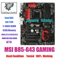 MSI B85-G43 GAMING Motherboard LGA 1150 Intel B85 HDMI USB3.0 Tested