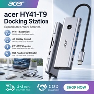 Acer HY41-T9 9-in-1 USB-C Hub 4K@60Hz HDMI 100W PD 5Gbps USB 3.0 SD/TF Card Reader 3.5mm Audio