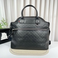 Gucci古馳 黑色雙G壓紋男士公文包 經典老花 容量大 能裝電腦