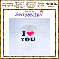 [READY STOCK] 1pc /5pcs 12" SEMPERTEX ROUND LATEX FASHION SOLID WHITE 005 - I LOVE U