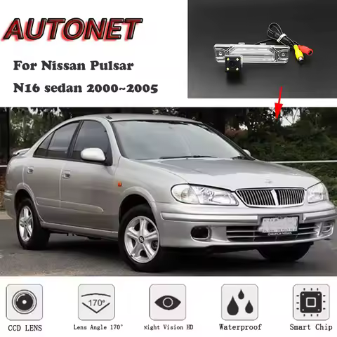 AUTONET HD Night Vision Backup Rear View camera For Nissan Pulsar N16 sedan 2000~2005 CCD/license pl