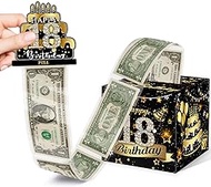 Money Box for Cash 18th Birthday Gift, 18 Years Old Surprise Box Gift Box for Money Pull, Birthday M