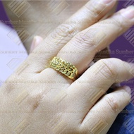 cincin emas model rante ukir double 24 karat - 7 gram