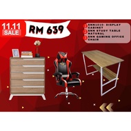 Offer Set Limited 50set🟢EWJ Combo Display Cabinet 5 tier Gaming Office Chair Natural Study Table