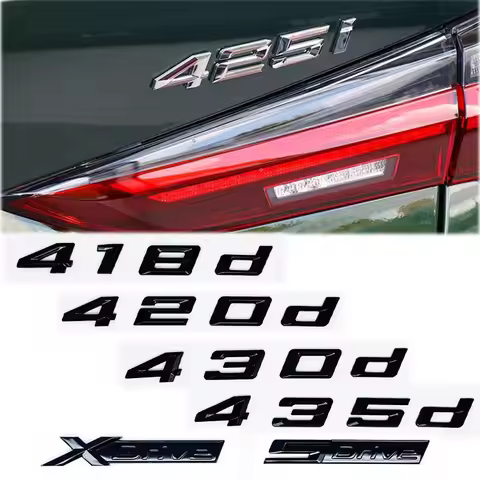 Old Style Glossy Black Letter Emblem for BMW 4 Series F30 F32 F33 F36 F82 420d 425d 428d 430d 435d 4