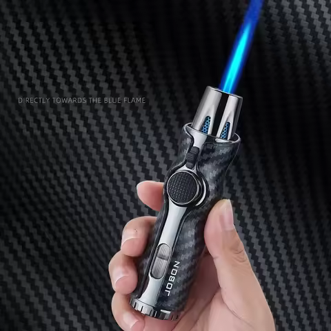 JOBON Strong Flame Cigar Lighter Windproof Direct Spray Blue Flame Inflatable Spray Gun Visual Windo