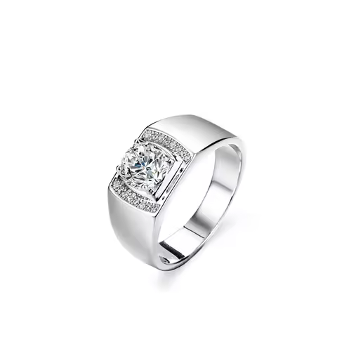 Ring PT950 Platinum Luxury Solid Platinum PT950 Full Diamond Moissanite Ring Solid Atmosphere Boss M