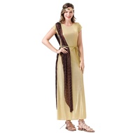 Women Ancient Greece Goddess Dresses Halloween Egyptian Queen Cosplay Costumes For Kid Girls Golden 