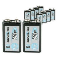 9V Rechargeable Batteries 300mAh pre-Charged Low Self-Discharge, NiMH 9 Volt Battery 9V Battery (10-