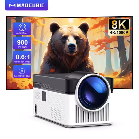 Magcubic Ultra Short Throw HY450 Projector 900ANSI 8K 1080p Allwinner H716 Auto Offset BT5.4 WIFI6 E