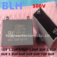 CBB61 Air Conditioning Fan Capacitor 500V 1UF 1.2UF 1.5UF 1.8UF 2UF 2.5UF 3UF 3.5UF 4UF 5UF 6UF 7UF 
