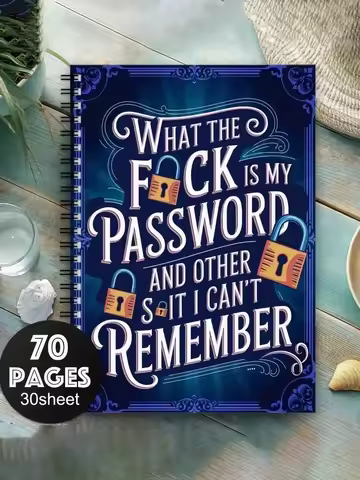 1pc Fun Spiral Password Notebook - Internet，Computer Login Keeper, Home & Office Use, Perfect Holida