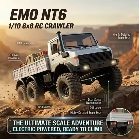 RC Car EMO NT6 6WD 6X6 RTR 1/10 RC Electric Remote Control Model Car Crawler Off-Road Car Adult Chil