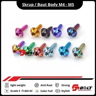 Universal Titanium Star Body Bolts Star Filter Box Bolts Titanium Star Screws Coarse Thread Grade 5 