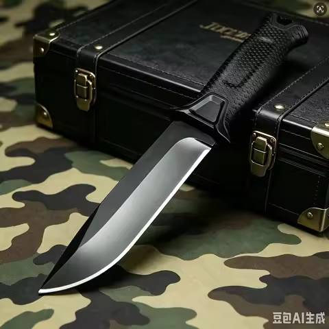 Full Tang Fixed Blade Survival Knife, Sharp 8Cr13MoV Steel Portable EDC Cutting Tool for Outdoor Cam