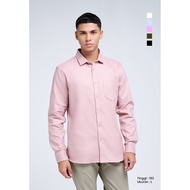 KEMEJA MANZONE - Men's Long Sleeve Dobby Shirt Ami 2 Slim Fit - Pink