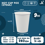 Hot Paper Cup / Hot Paper Cup 12oz/9oz/8oz/6,5oz Plain with Lid / Lid [Coffee, Tea, Wedang]