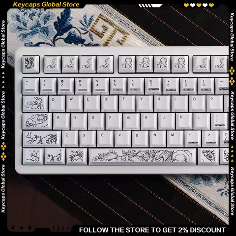 Ceramic Keycaps Set Personalized Creative Patterns Keycap for Mechanical Keyboard Customized Accesso