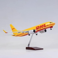 DHL Logistics โมเดลเครื่องบินโบอิ้ง 737-800 คุณภาพสูง ขนาด 47 ซม. พร้อมขาตั้งโชว์