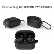 Rugged Armor Designed for Sony WF-1000XM4 Case Cover, Drop Proof Shockproof Full Body Protections Shell with Carabiner Compatible with 1000XM5 Wireless Earbuds Charging Case
