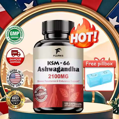 High-Potency KSM-66 Ashwagandha 2100 mg Organic Root Extract - Supports Relaxation, Focus, Energy & 