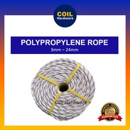 🔥COIL POLYPROPYLENE ROPE [ PP ROPE ] TALI PP NYLON PUTIH 16MM, 17MM, 18MM, 20MM, 22MM, 24MM- 1 ROLL (220 METER) 👇