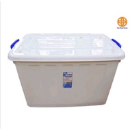 Viet Nhat multi-purpose square plastic storage bin with wheels. 30l box: 52 x 32 x 27 (cm). 55l box: