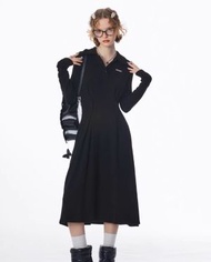 秋冬季修身polo領加厚內搭針織連衣裙（黑色）（尺碼：S/M/L）（下單後聯絡客服確認發貨尺碼）#F002072233
