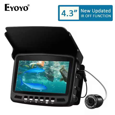 Eyoyo EF43A 20M 1000TVL Fish Finder Underwater Ice Fishing Camera 4.3" LCD Monitor 8PCS LED Night Vi
