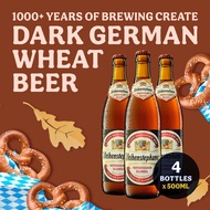 Weihenstephaner Dunkel Hefeweissbier Dark Wheat Ale - Pack of 4 x 500ml Bottles [German Beer]