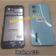 Kessing hausing fullset frame lcd Realme C33 Cessing hausing + Frame middle bone