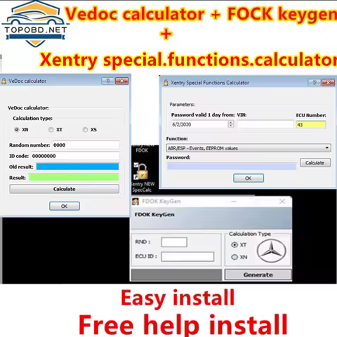 Old DAS Xentry Special Function Calculator Keygen and FDOK Vedoc Calculator Keygen for MB Star C4 C5