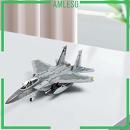 [Amleso] 1/100 Miniature F-15 Plane Model Fighter Model for Cafe Office Desktop