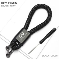 Car Accessories Custom LOGO Braided Rope Keyring Metal Keychain For Infiniti Q50 FX35 Q30 G37 Q70 QX